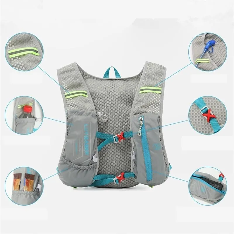 Hydration Pack - Lightweight Running Hydration Backpack for Men Women Hydration Backpack with Storage for Cycling, Hiking, Running, Climbing,Camping, Biking(Gray)