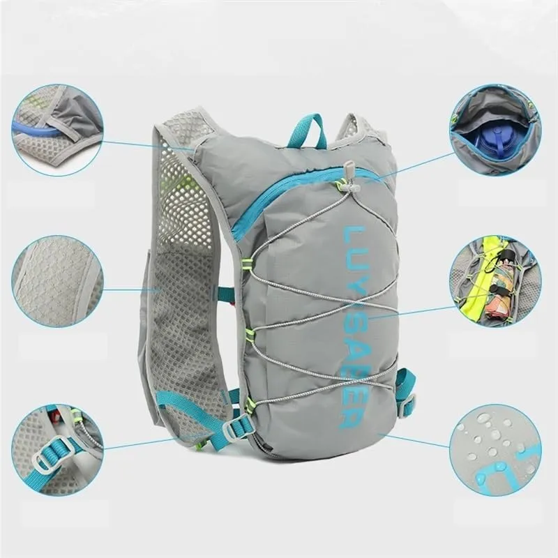 Hydration Pack - Lightweight Running Hydration Backpack for Men Women Hydration Backpack with Storage for Cycling, Hiking, Running, Climbing,Camping, Biking(Gray)