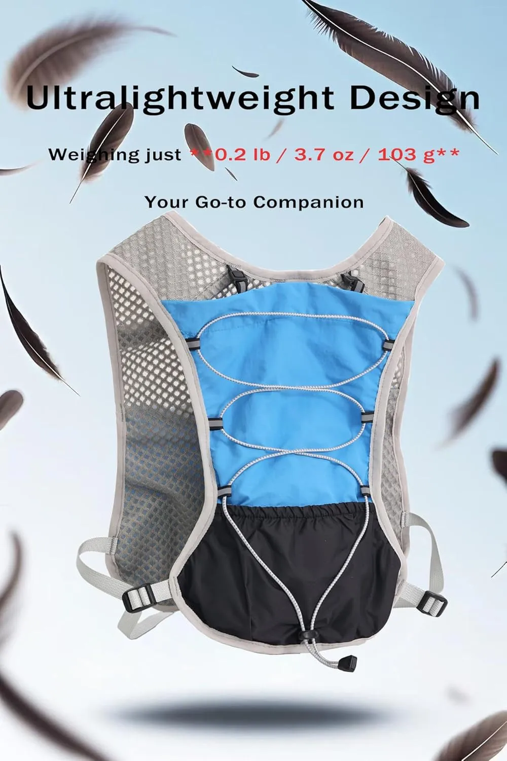 Hydration Running Vest Ultra-Lightweight for Women Men [2025 Upgraded], Breathable All-Weather Water Vest Hiking Backpack, Adjustable Water Backpack for Hiking, Cycling, Trail Marathon Race