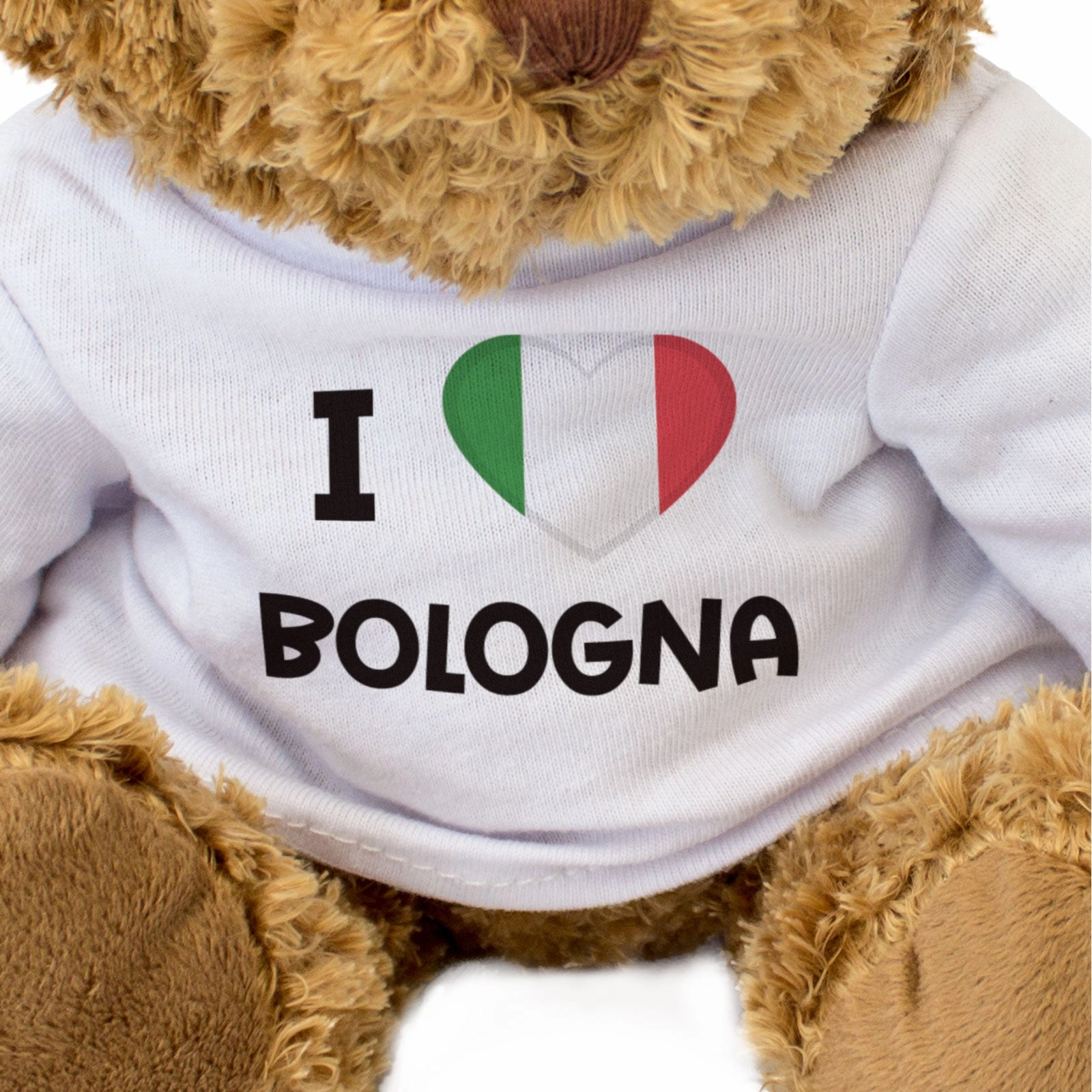 I LOVE BOLOGNA (ITALY FLAG) - Teddy Bear - Cute Cuddly Soft - Gift Present
