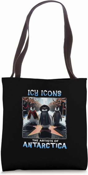 Icy Icons Artists Of Antarctica Penguins Stars Tote Bag