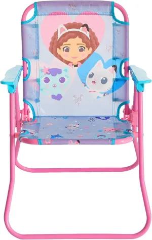 Idea Nuova Gabbys Dollhouse Outdoor Portable Patio Chair with Folding Metal Frame,Ages 3 