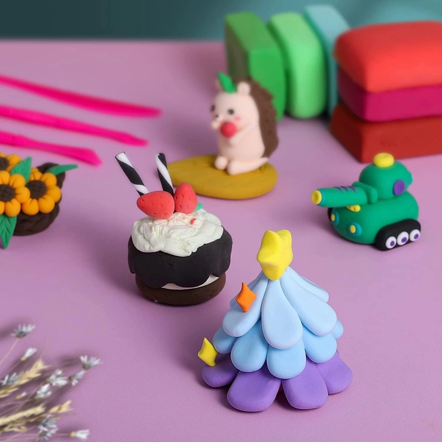 ifergoo Modeling Clay Kit - 24 Colors Magic Air Dry Ultra Light Clay, Safe & Non-Toxic, Great Gift for Children