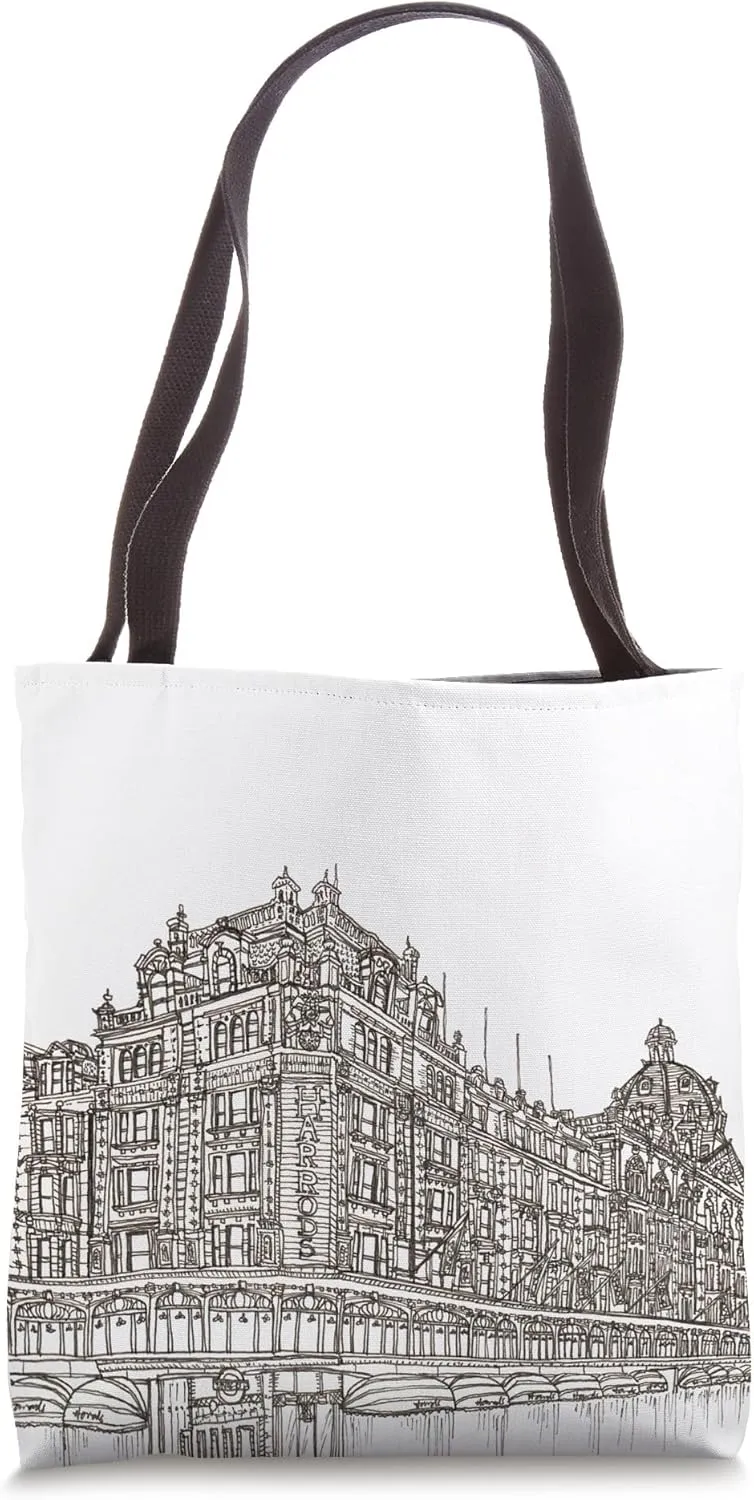 Illustration Hand drawing | Beautiful UK landmark Harrods | Tote Bag