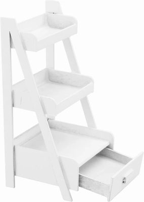 IMIKEYA 1pc Mini House Storage Rack Elegant Shelf Model White Furniture Display for Dollhouse Decor Compact and Lightweight Design for Adornment