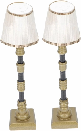 IMIKEYA 2sets 2pcs Miniature Floor Lamp Models Mini House Lamp Decorations for Dollhouse Material Compact for Living Bedroom and Kitchen Decor 2pcs*2