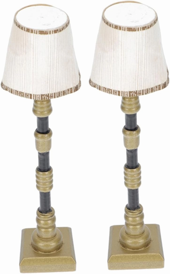 IMIKEYA 2sets 2pcs Miniature Floor Lamp Models Mini House Lamp Decorations for Dollhouse Material Compact for Living Bedroom and Kitchen Decor 2pcs*2