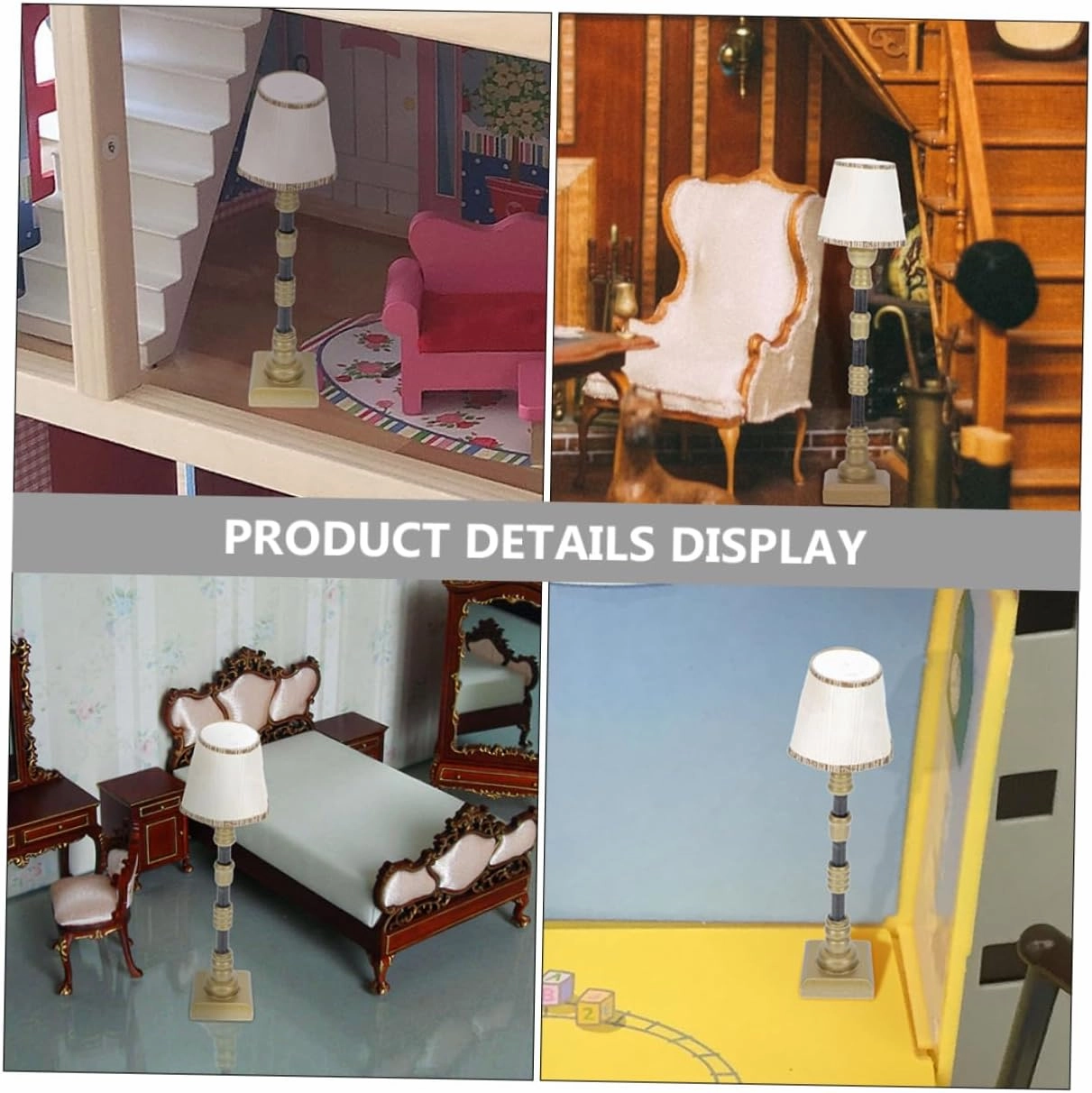 IMIKEYA 2sets 2pcs Miniature Floor Lamp Models Mini House Lamp Decorations for Dollhouse Material Compact for Living Bedroom and Kitchen Decor 2pcs*2