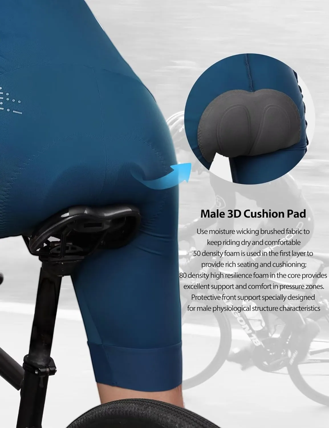 INBIKE Cycling Bib Shorts for Men, 3D Padded Breathable Road Bike Shorts Men, Lightweight Biking Bicycle Bibs with 2 Pockets