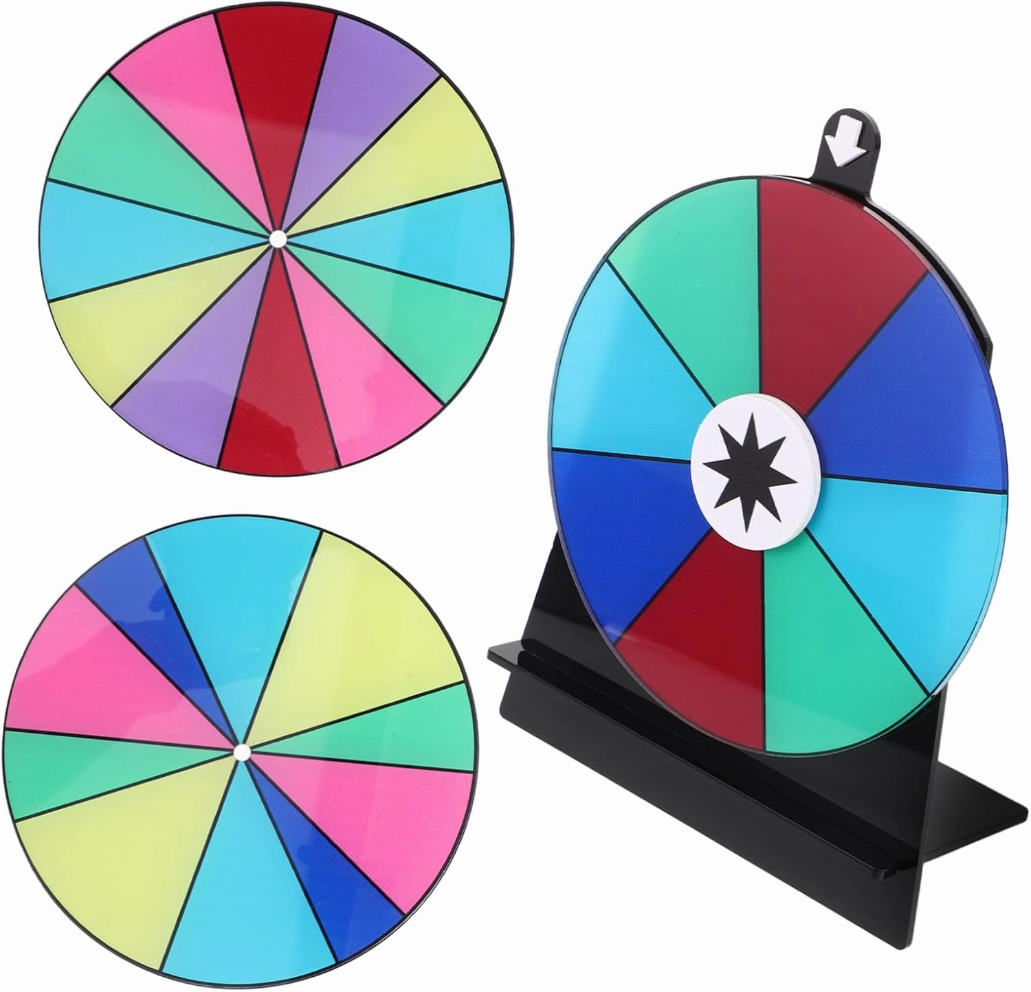 Interactive Prize Wheel for Events 8 Slots Dry Erase Board Large Portable Game for Fundraisers Parties Schools