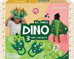 jackinthebox Dinosaur Toys for Kids 3-5, 3-in-1 Dino Dress-Up Kit, Arts and Crafts for Boys and Girls, Dinosaur Costume, Great Gift for Kids Ages 3 4 5, No Mess Craft Kit for Kids, DIY Activity..