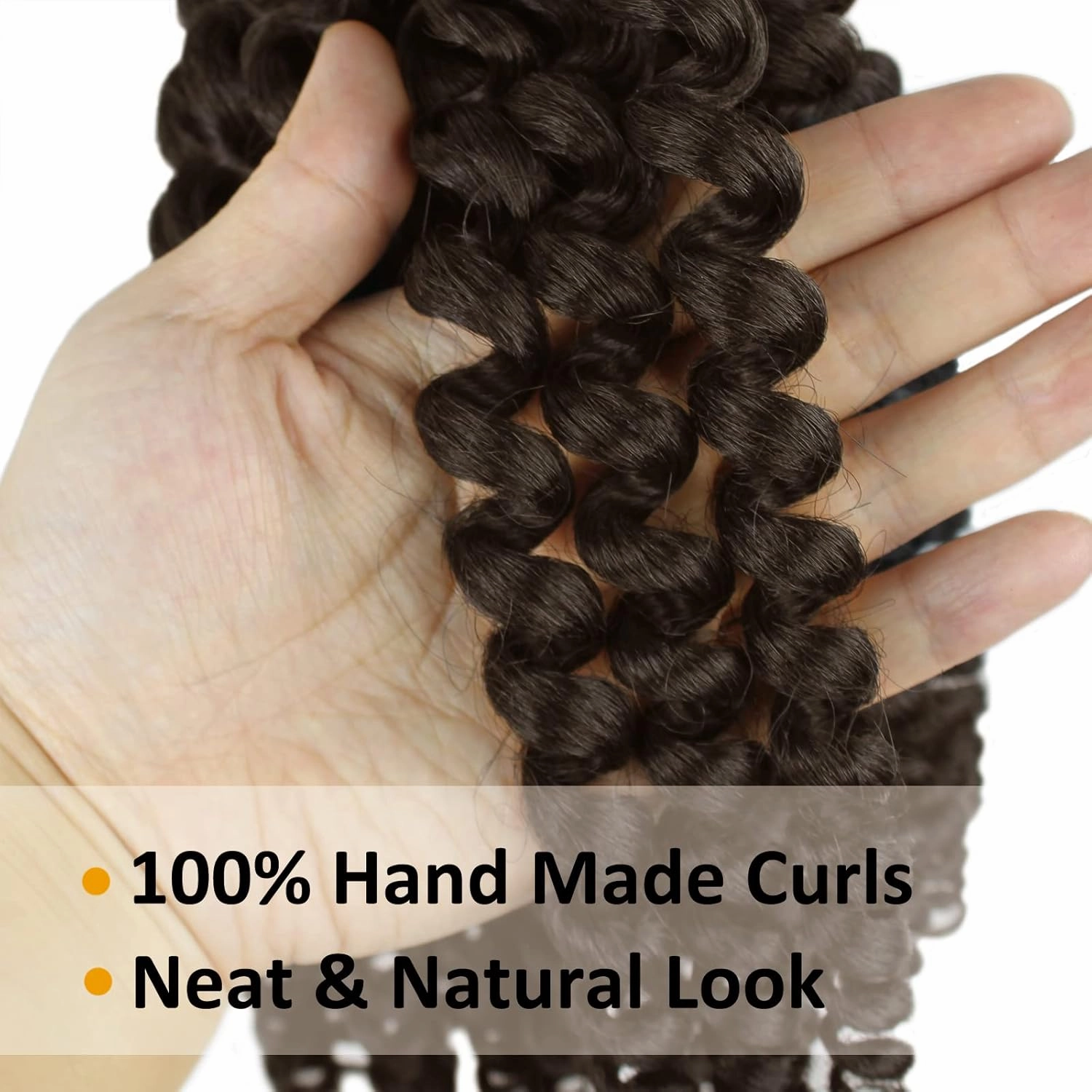 Jamaican Bounce Curly Crochet Hair 8 Inch 5 Packs Wand Curl Crochet Hair Braids Dark Brown Short Curly Braiding Hair Extensions For Black Women (8inch, color 4)