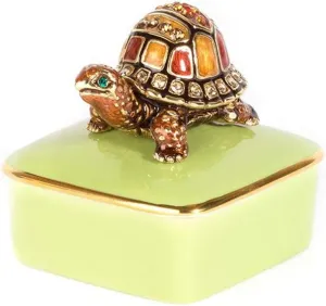 Jay Strongwater - Porcelain Box - Caden Turtle