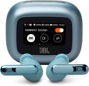 JBL Live Beam 3 - True Wireless Noise-Cancelling Closed-Stick Earbuds, 48Hrs Total Playback, Wireless Charging, 6 Mics for Perfect Calls, Multi-Point Connection, IP55 Waterproof and dustproof (Blue)
