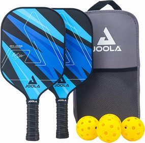 JOOLA Pickleball Paddles Set of 2 or Single Option – Multiple Colors - Reinforced Fiberglass Surface – Lightweight, Durable, Beginner-Friendly Racket Design – Set Includes Balls & Bag – USAP Approved