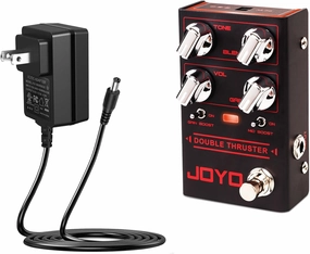 JOYO Bass Guitar Pedals High Gain Overdrive Effect Pedal (DOUBLE THRUSTER R-28) Bundle with JOYO DC 9V 500mA Guitar Pedal Power Supply Adapter