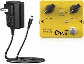 JOYO Bass Overdrive Pedal (D52) Bundle with JOYO DC 9V 500mA Guitar Pedal Power Supply Adapter