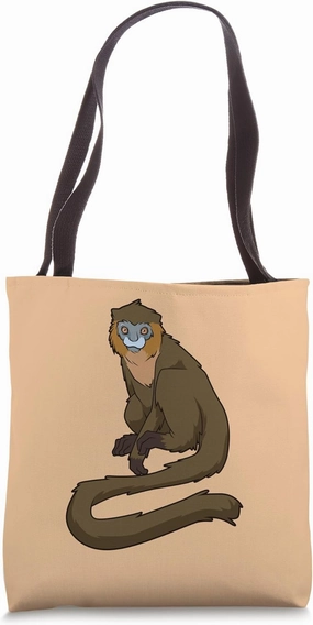 Kawaii Moustached guenon Tote Bag