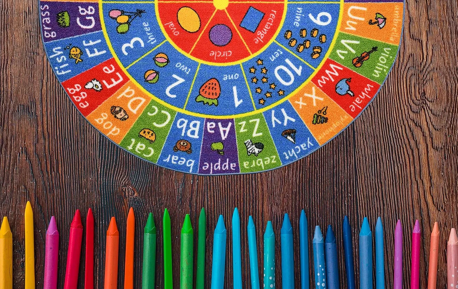 KC Cubs ABC Alphabet, Numbers and Shapes Educational Learning & Fun Game Play Area Non Slip Boy & Girl Kids Rug Carpet for Children Bedroom, Toddler Classroom & Baby Playroom Mat, Playtime Activity