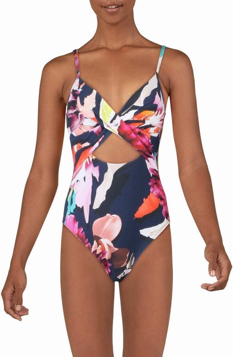 Kenneth Cole Women's Standard Over The Shoulder Push Up Mio One Piece Swimsuit
