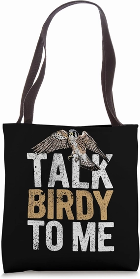 Kestrel Birding Funny Talk Birdy Ornithologist Pun Kestrel Tote Bag