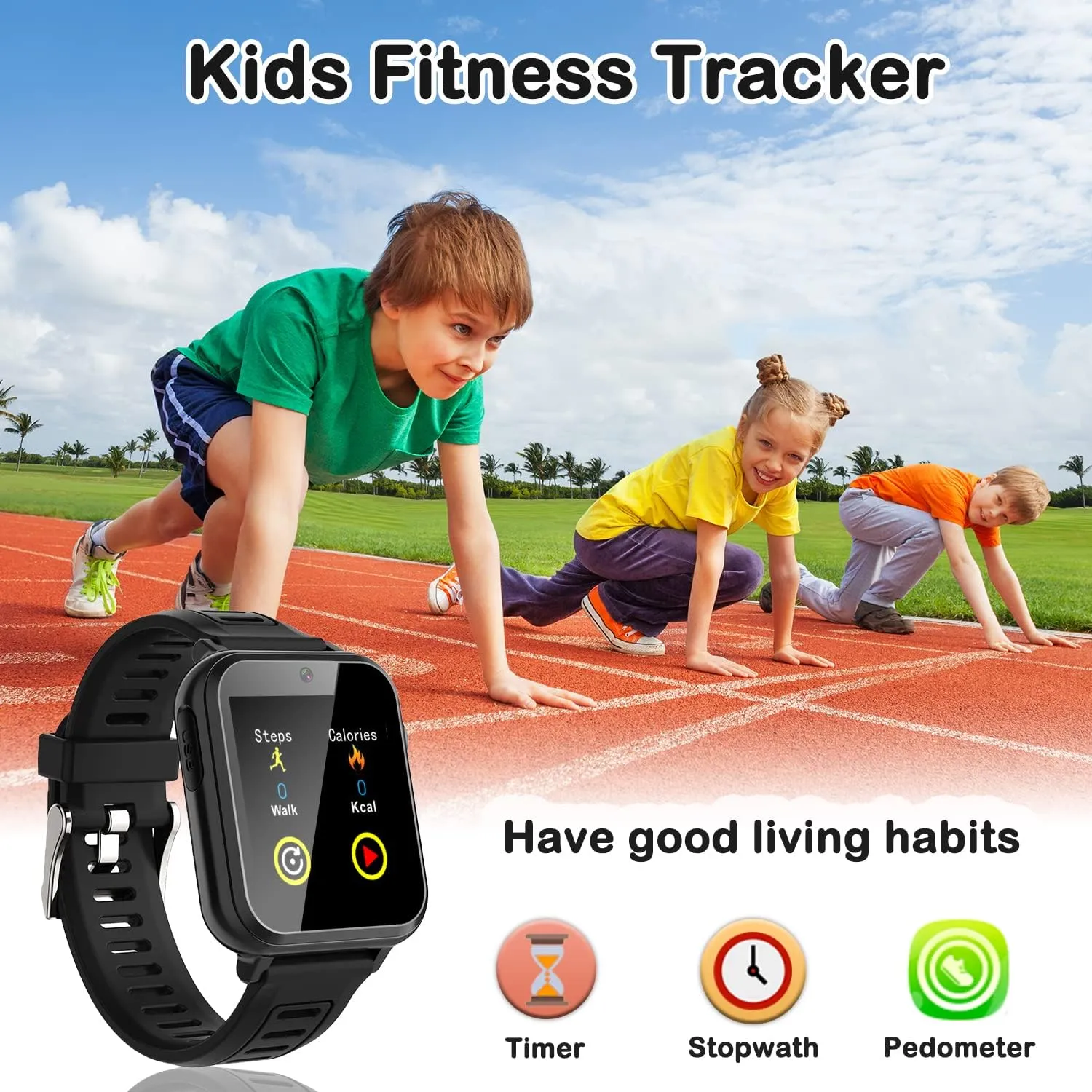 Kids Game Smart Watch for Kids with 24 Puzzle Games HD Touch Screen Camera Music Player Pedometer Alarm Clock Calculator Flashlight 12/24hr Kids Watch Gift for 4-12 Year Old Boys Toys for Kids