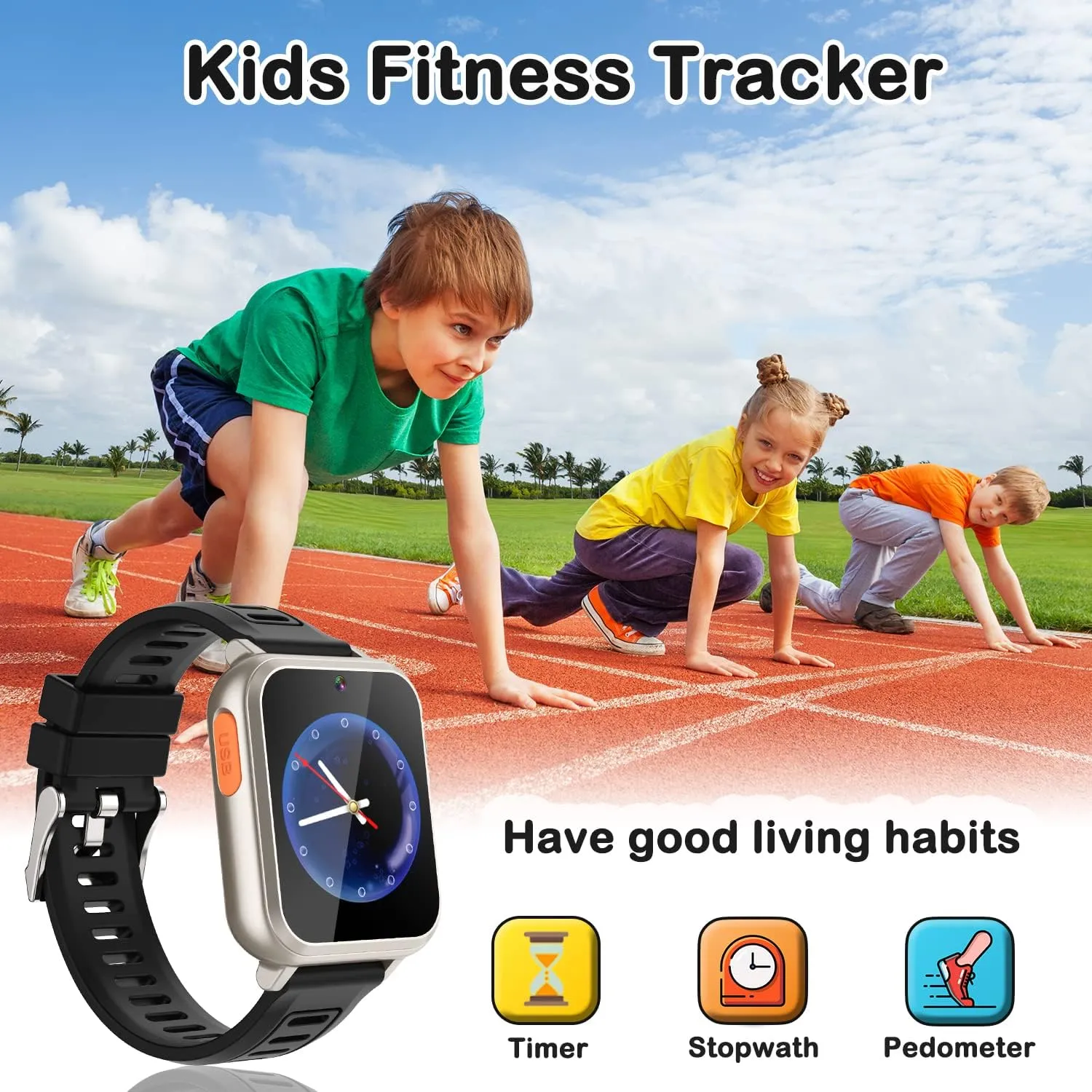 Kids Game Smart Watch for Kids with 24 Puzzle Games HD Touch Screen Camera Video Music Player Pedometer Alarm Audiostory Flashlight 12/24hr Kids Watch Gift for 4-12 Year Old Boys Girls Toys for Kids