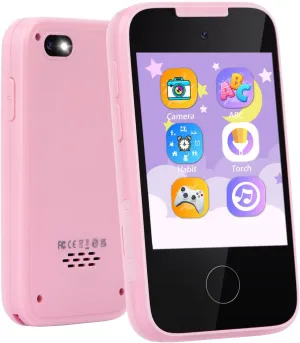 Kids Phone Toys for 3-6 Year Olds Girls, Touchscreen Kids Cell Phone with Dual Camera, MP3 Music Player, Games, Habit Tracker Toddler Phone Learning Toy Birthday Gifts for Girls Age 3 4 5 6 7 8