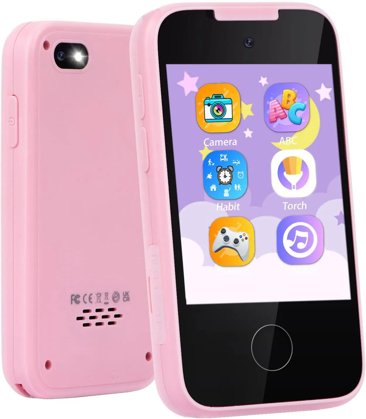 Kids Phone Toys for 3-6 Year Olds Girls, Touchscreen Kids Cell Phone with Dual Camera, MP3 Music Player, Games, Habit Tracker Toddler Phone Learning Toy Birthday Gifts for Girls Age 3 4 5 6 7 8