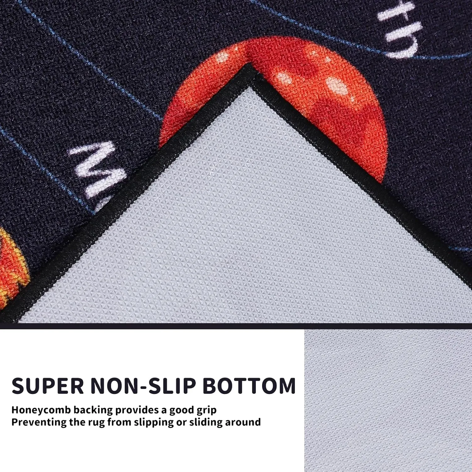Kids Rug Outer Space Carpet for Playroom, ABC Educational Learning Area Rug, Non-Slip Solar System Road Play Play Rug for Kids Bedrooms, Classroom, Nursery Room Decor (Black, 78.7X59 INCH)