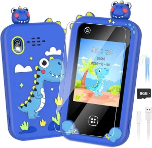 Kids Smart Phone for Boys Ages 3-8, Toy Cell Phone for Kids, Christmas Birthday Gifts for Boys, Toddler Learning Play Toy Phone with Touchscreen, Dual Camera, Game, Music, Storybook, 8GB SD Card(Blue)