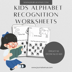 Kids Alphabet Recognition Worksheets   Dog Coloring Page Bundle