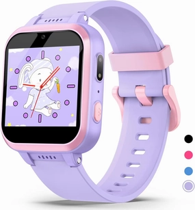 Kids Smart Watch with Puzzle Games HD Touch Screen Camera Video Music Player Pedometer Alarm Clock Flashlight Fashion Kids Smartwatch Gift for 6-13 Year Old Boys Girls Toys