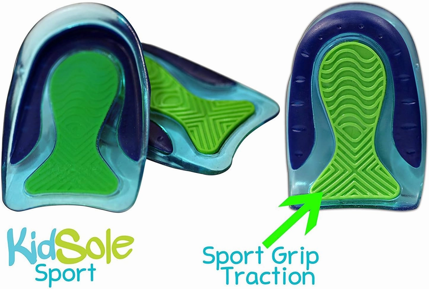 KidSole Sport Shock Absorbing Lightweight Gel Heel Cups for Kid's with Sensitive Heels, Heel Spurs, Plantar Fasciitis, or Ankle Pain (Kids' Size 11-2)…
