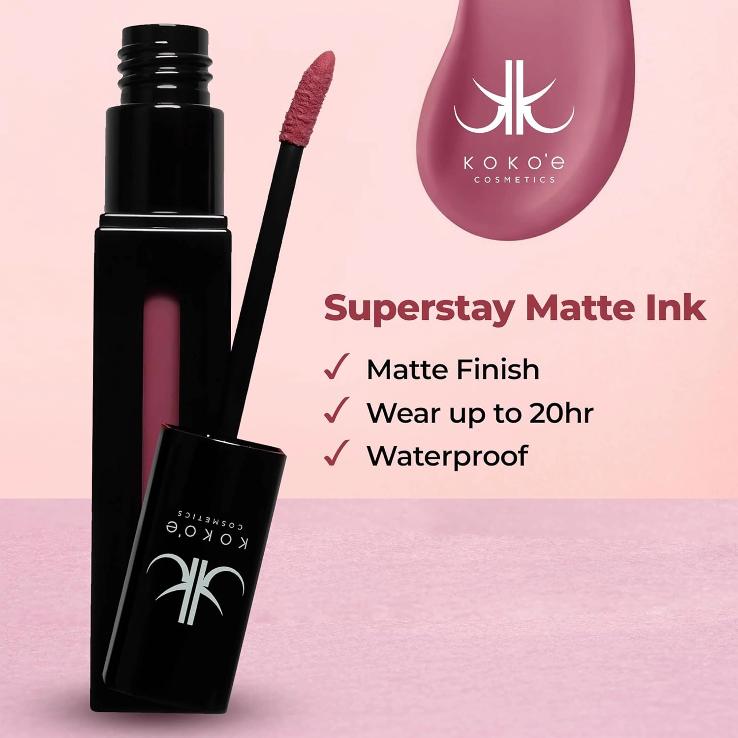 KOKO’E Cosmetics Liquid Lipstick for Women, Waterproof Lip Sticks for Girls, Ideal Long Lasting Matte Lipstick for Ladies, Perfect Lightweight Lip Stains Color Makeup (Pretty)