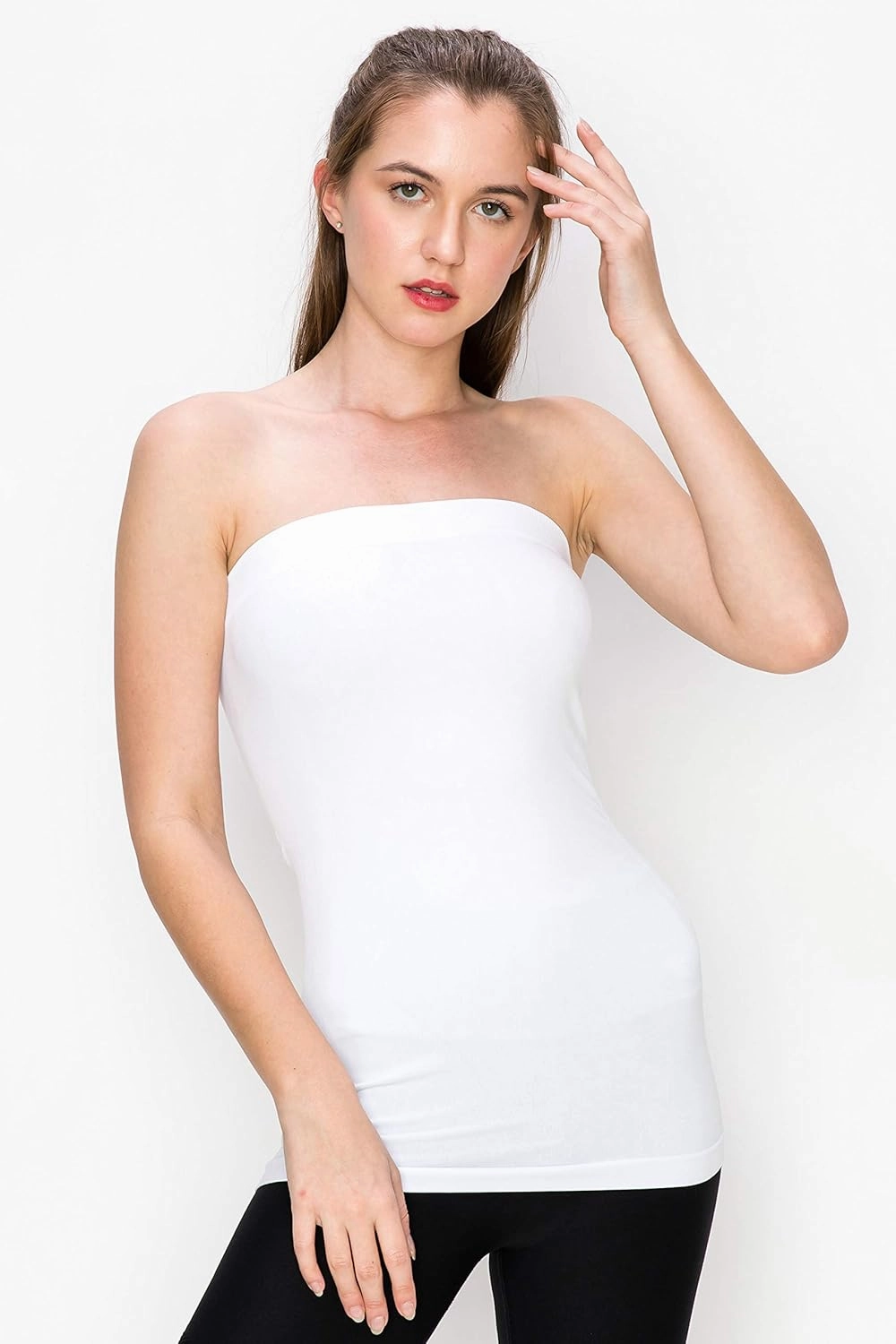 Kurve Women's Seamless Stretch Long Bandeau Tube Top (XS/S, M/L, L/XL, XL/XXL) -Made in USA-