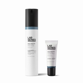 Lab Series Daily Rescue Travel Size Friendly Skin Care Set for Men – Energizing Face Lotion 1.7 Fl Oz & Eye Treatment Cream with Ginseng & Caffeine 0.51 Fl Oz – Anti-Aging, Hydrating, Moisturizing​