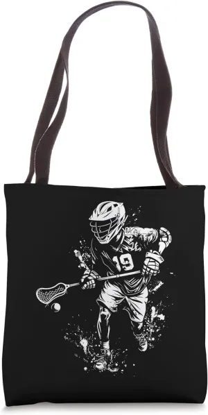 Lacrosse Player Drawing Team Sport Tote Bag