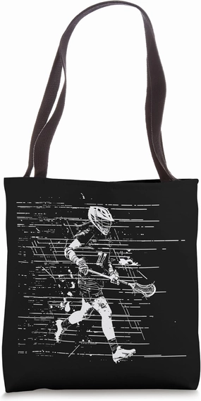 Lacrosse Player Drawing Goal Sport Tote Bag