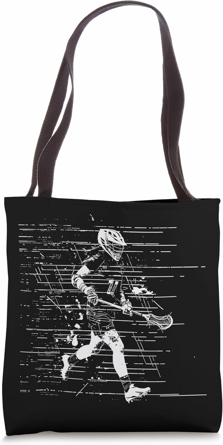 Lacrosse Player Drawing Goal Sport Tote Bag