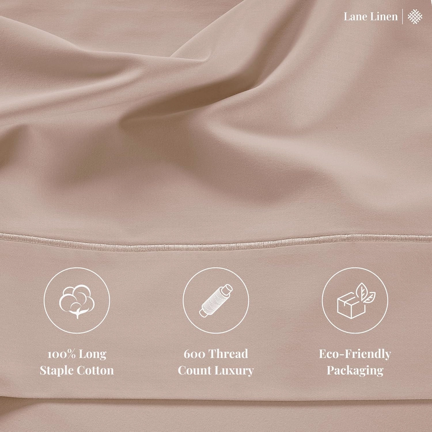 LANE LINEN 600 TC Dusty Rose Sheets Queen Size Set, 100% Mercerized Cotton Fully Elasticized Deep Pocket Queen Sheet Set, Soft & Comfy Hotel Style Queen Bedding Set - Sateen Weave