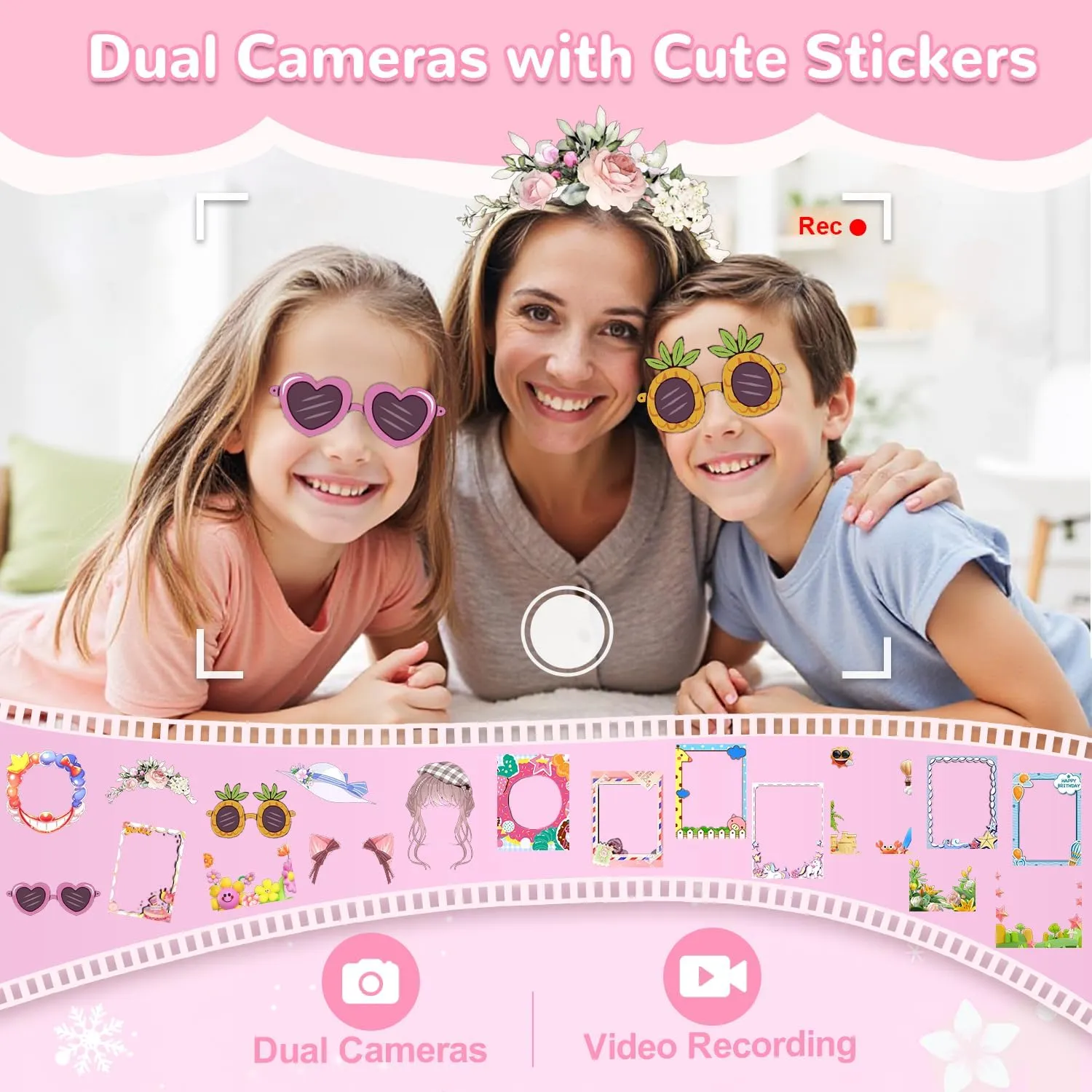 Lapare Kids Smartphone Toy, Toddler Learning Toy Phone with Dual Camera, Game, Music Player, Christmas Birthday Gifts for Girls Age 3-8