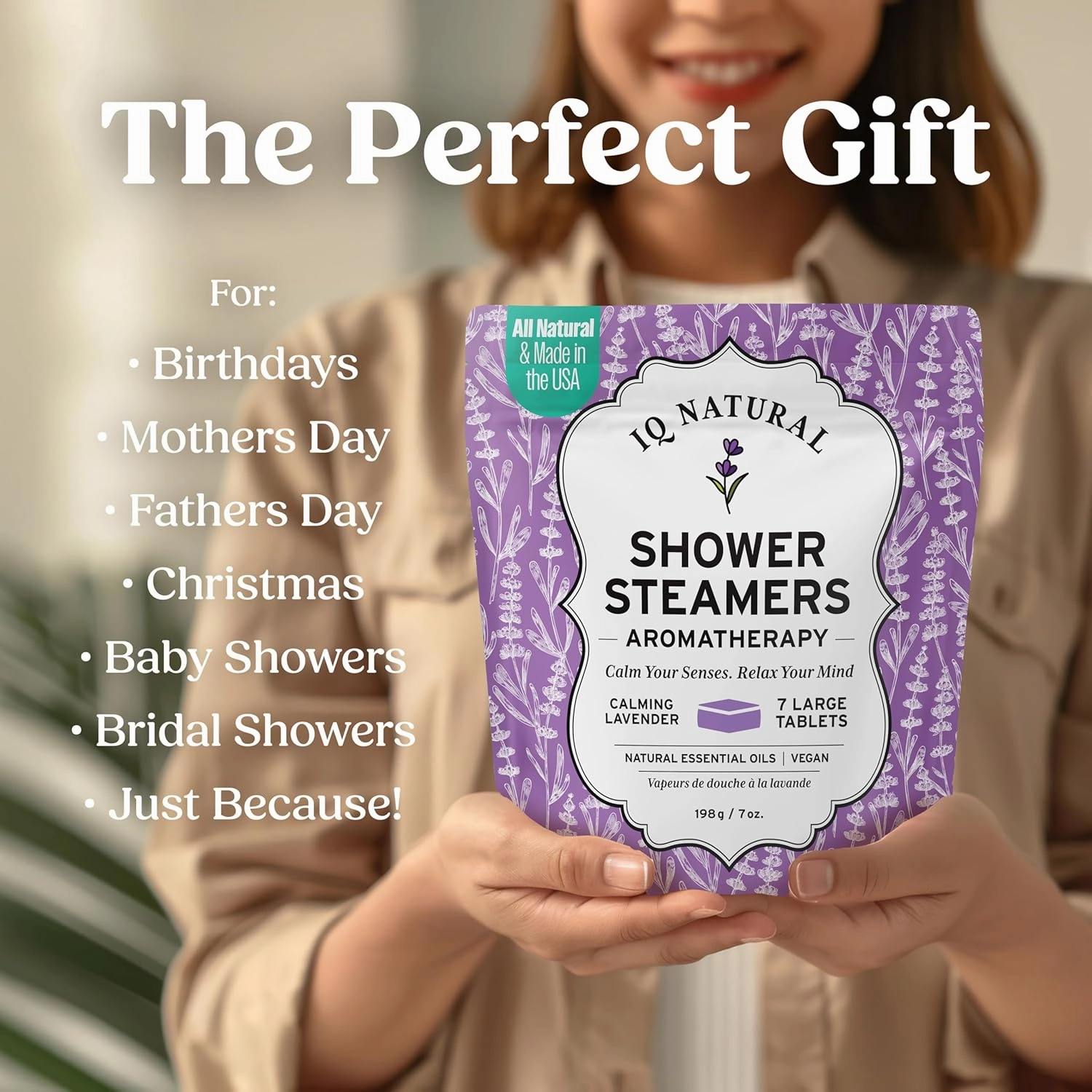 Lavender Shower Steamers Aromatherapy for Women- USA Made - Shower Bombs Aromatherapy for Women, Vapor Shower Tablets, Menthol Shower Scent Steamers Cold and Flu, Organic Shower Steamer