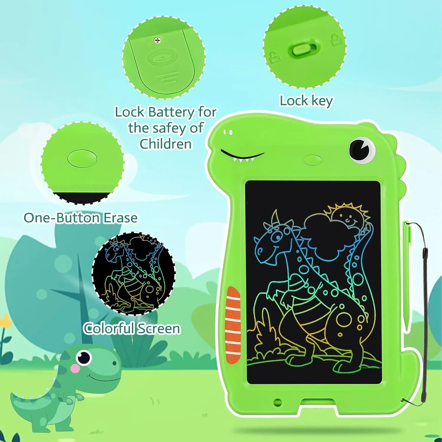 LCD Writing Tablet for Kids 10 inch,Toddler Toys for 3 4 5 6 7years Old Boys Girls,Kids Toys Dinosaur Toys Sensory Toys Learning Toys,Halloween Thankgiving Christmas Day Gift for Kids Doodle Board