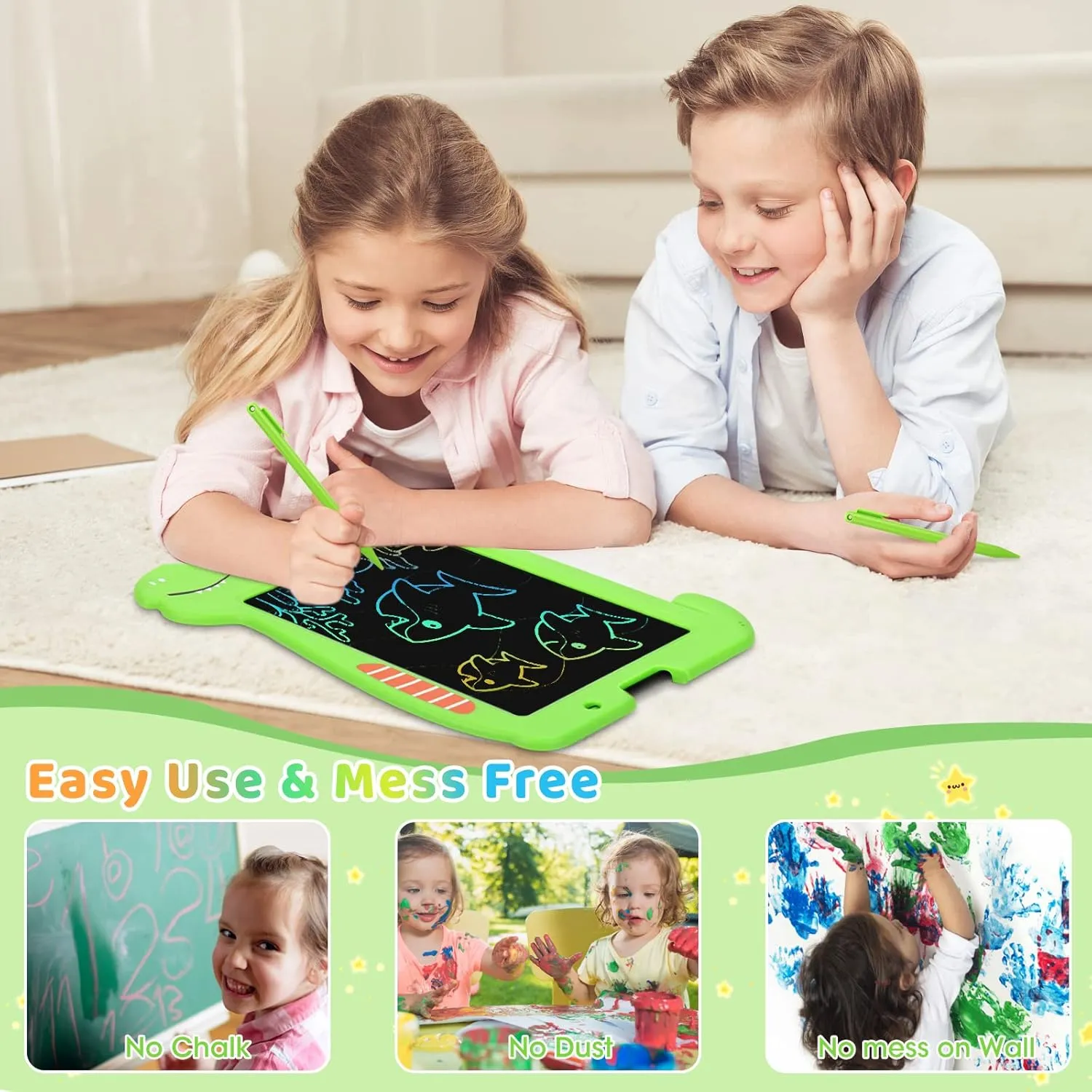 LCD Writing Tablet for Kids 10 inch,Toddler Toys for 3 4 5 6 7years Old Boys Girls,Kids Toys Dinosaur Toys Sensory Toys Learning Toys,Halloween Thankgiving Christmas Day Gift for Kids Doodle Board
