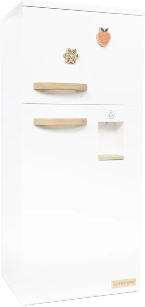 Le Toy Van – Wooden Stand Alone Fridge Freezer Set | Grand Free Standing Refrigerator & Freezer with Accessories Pretend Play Set – Suitable for 36  Months