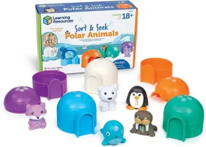 Learning Resources Sort & Seek Polar Animals - 15 Pieces, Age 18  Months Toddler Learning Activities, Educational Toys, Educational Toy Set Color, Teaching Toys