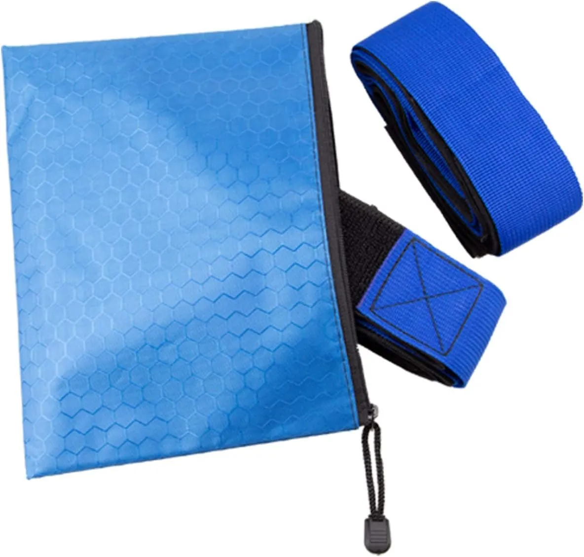 Legged Race Band For 4 ppl, Team Building, Outdoor Party Group Game for Kid Adult, Cooperative Team Race for Birthday Party, Relay Race, Field Day, Backyard Activity Game with Carrying Pouch(Blue)