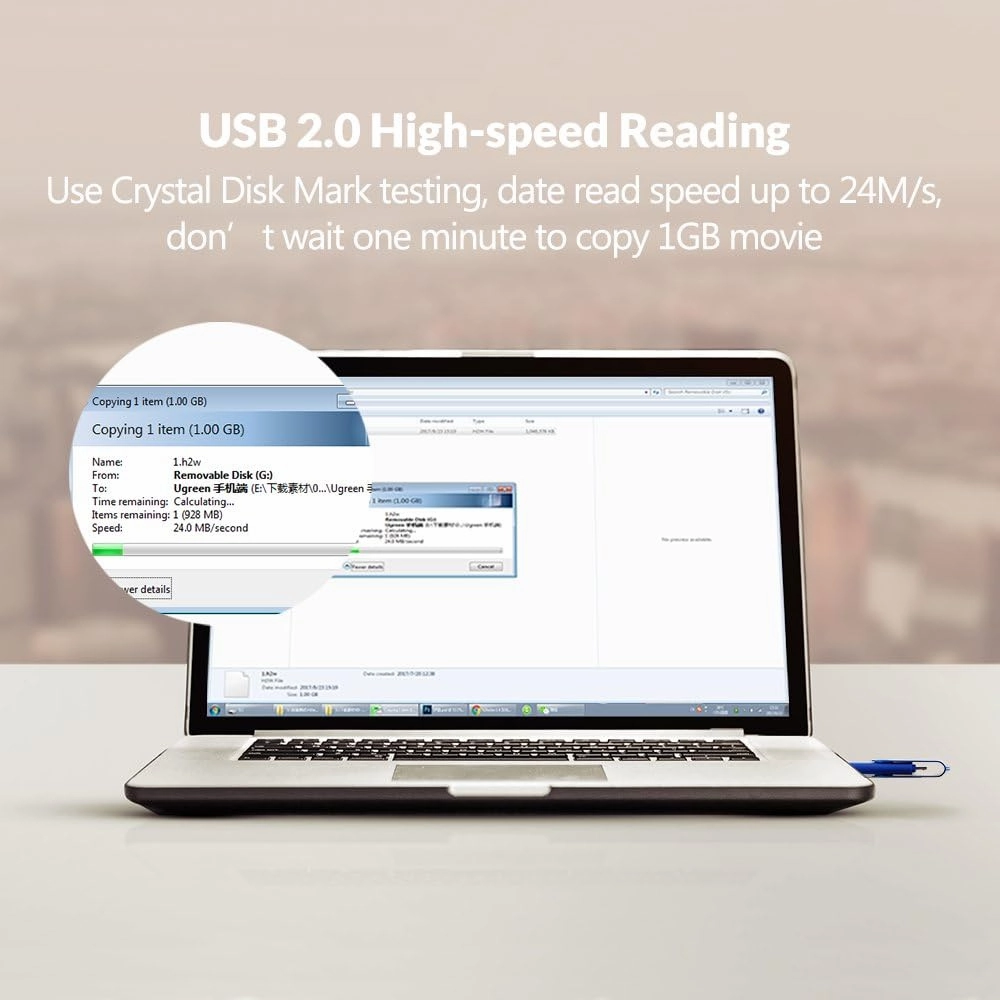 LEIZHAN Micro Flash Drive 128GB USB Drive OTG Micro Android Phone Pendrive Photo Stick USB 2.0 Memory Stick for Samsung Galaxy, Xiaomi,LG,Sony,One-Plus,HTC, Meizu, Blue