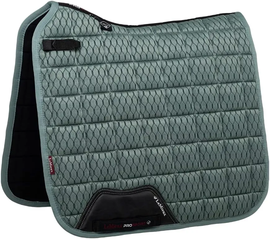LeMieux Dressage Carbon Mesh Square Saddle Pad - English Saddle Pads for Horses - Equestrian Riding Equipment and Accessories (Sage - Large)